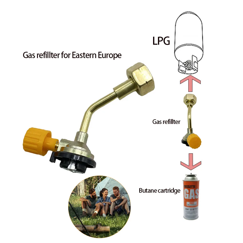 Camping Gas Tanks Refill Adapter Butane Cylinder Tank Refill Connector Picnic Gas Tanks Charging Valve Direct Connector