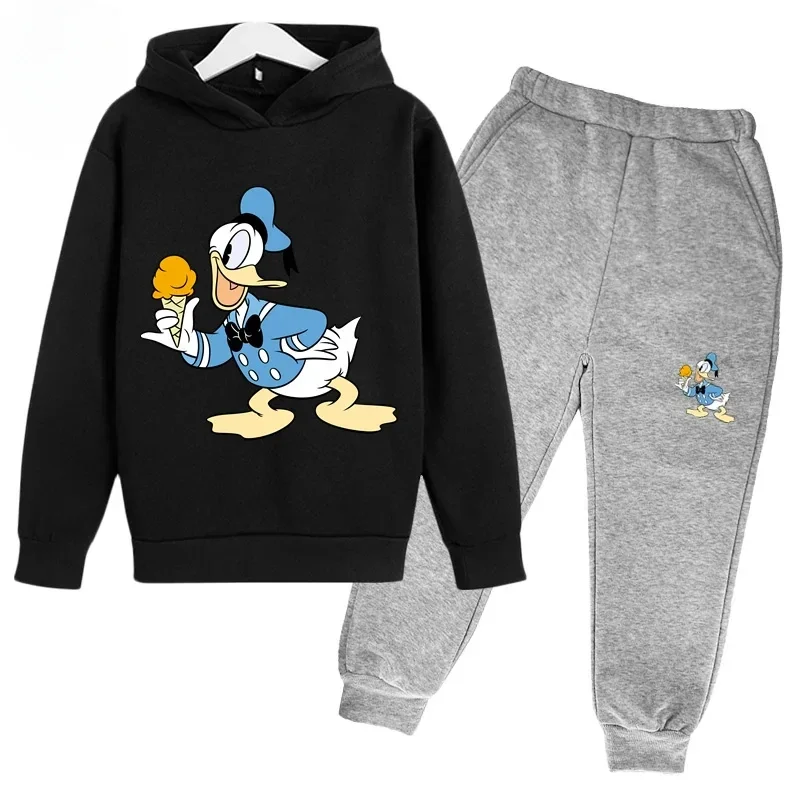 thumbnail image 1 of Nueva sudadera con capucha y pantalones con estampado de Mickey Mouse de Disney para niños de primavera, conjunto de ropa de alta calidad para niñas pequeñas, 1 of 5