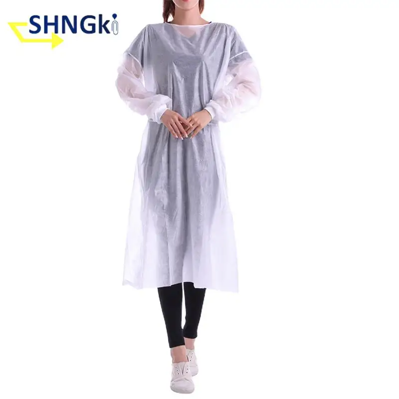 Disposable Isolation Cover Gown Surgical Clothes Uniform Protection Suit Blue/White Color disposable isolation gown