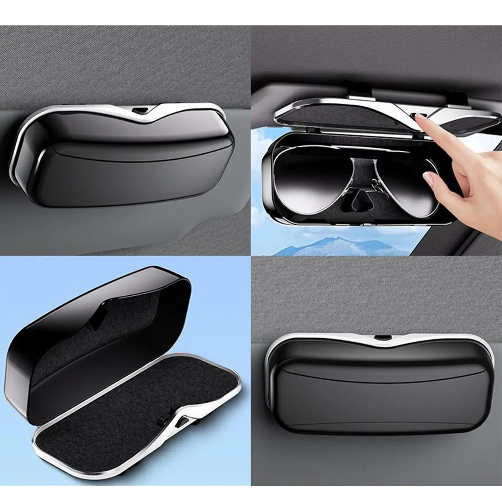 차량용 햇빛 가리개 안경 케이스, 차량용 바이저 선글라스 홀더, 선글라스 케이스, 충격 방지 보호대, 정리함, 슬리브 박스, 안경 가방