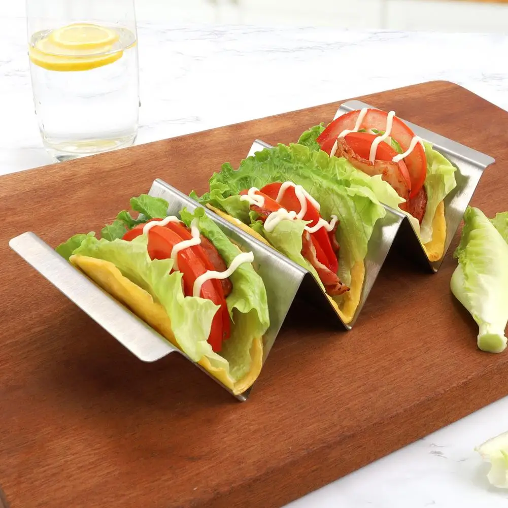 Oven Taco Holder Stackable Burrito Stand Stainless Steel Safe BPA Free Taco Tray Dishwasher Safe Rack Kitchen Accessories