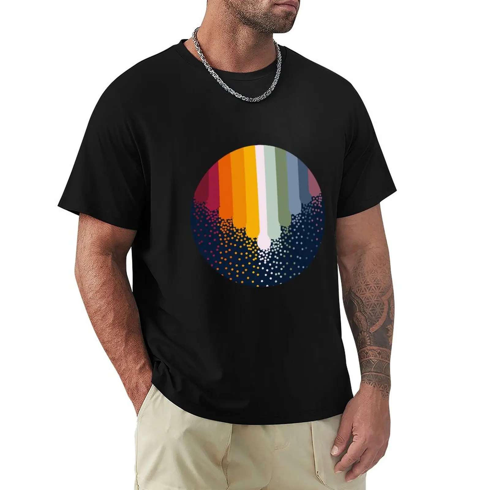 

Dripping Line Dots in a Circle T-Shirt new edition for a boy T-shirt men