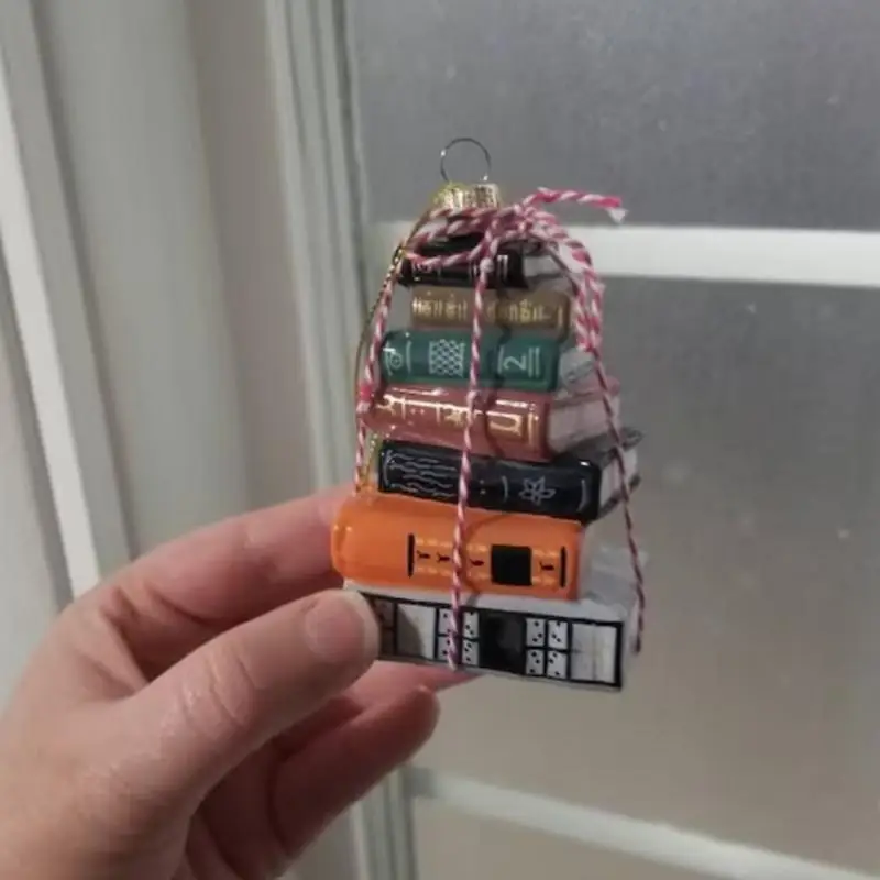 

Reading Christmas Ornaments Books Stack Reading Decorative Ornaments Resin Material Farmhouse Book Decor For Fireplace Bookshelf