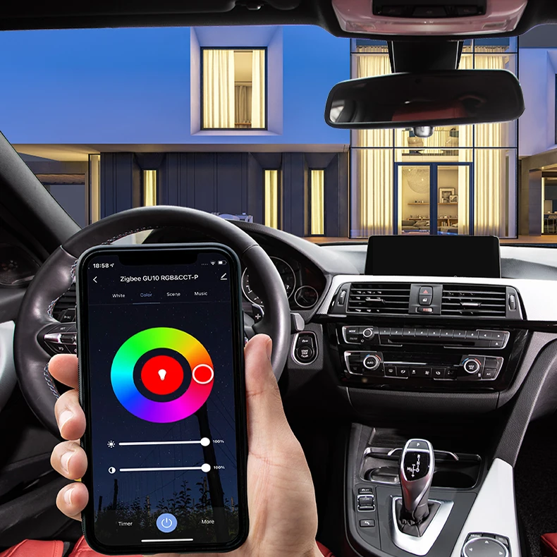 MOES WiFi 스마트 LED 통 Zigbee 디밍 라운드 스포트 라이트 7/10W RGB 색상 변경 따뜻한 차가운 빛 Alexa Google Home Vocie