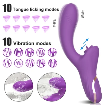Powerful Clitoral Sucking Dildo Vibrator Female For Women Tongue Licking Sucker Clitoris Stimulator Sex Toys Goods for Adults 18 2