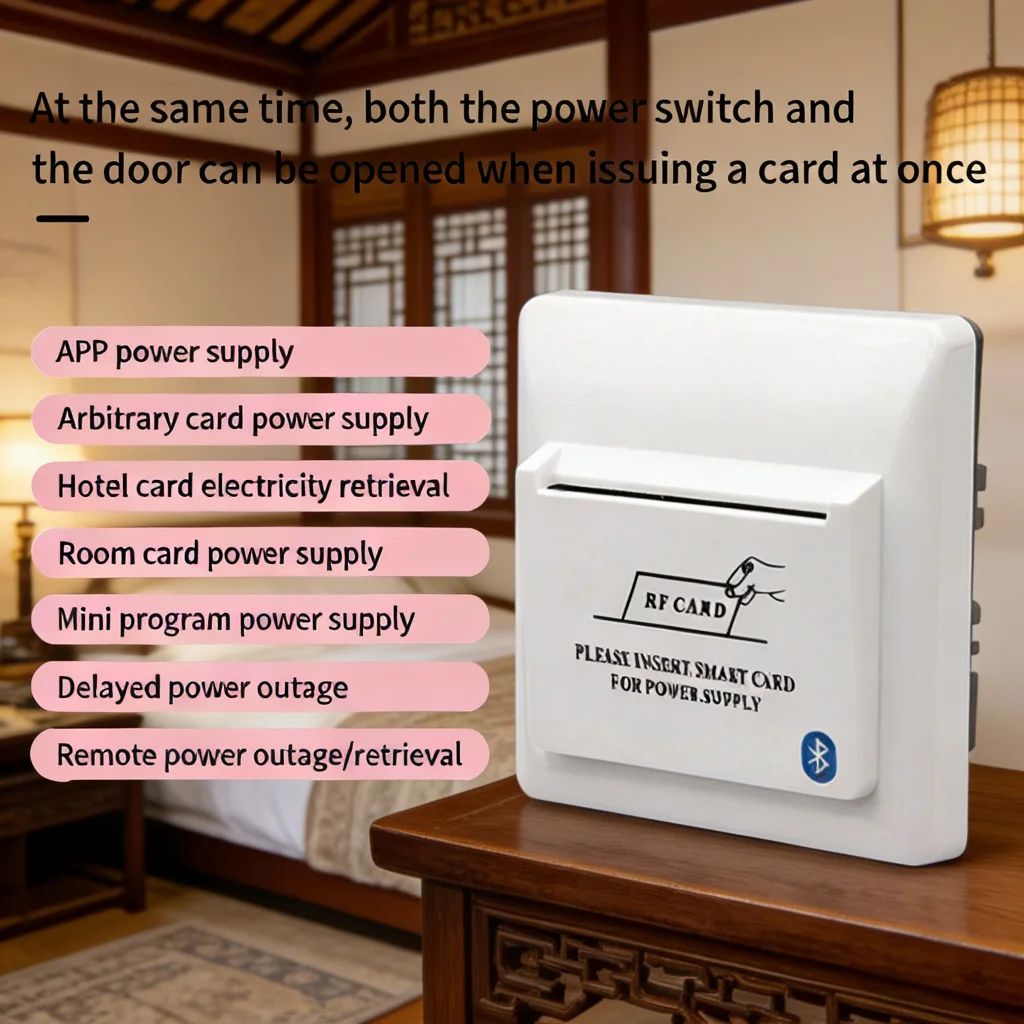 2.4G TTLOCK TTHotel 에너지 절약 스위치 - 13.56MHz RFID 카드 및 앱 제어, 호텔/아파트/B&B용 절전 장치