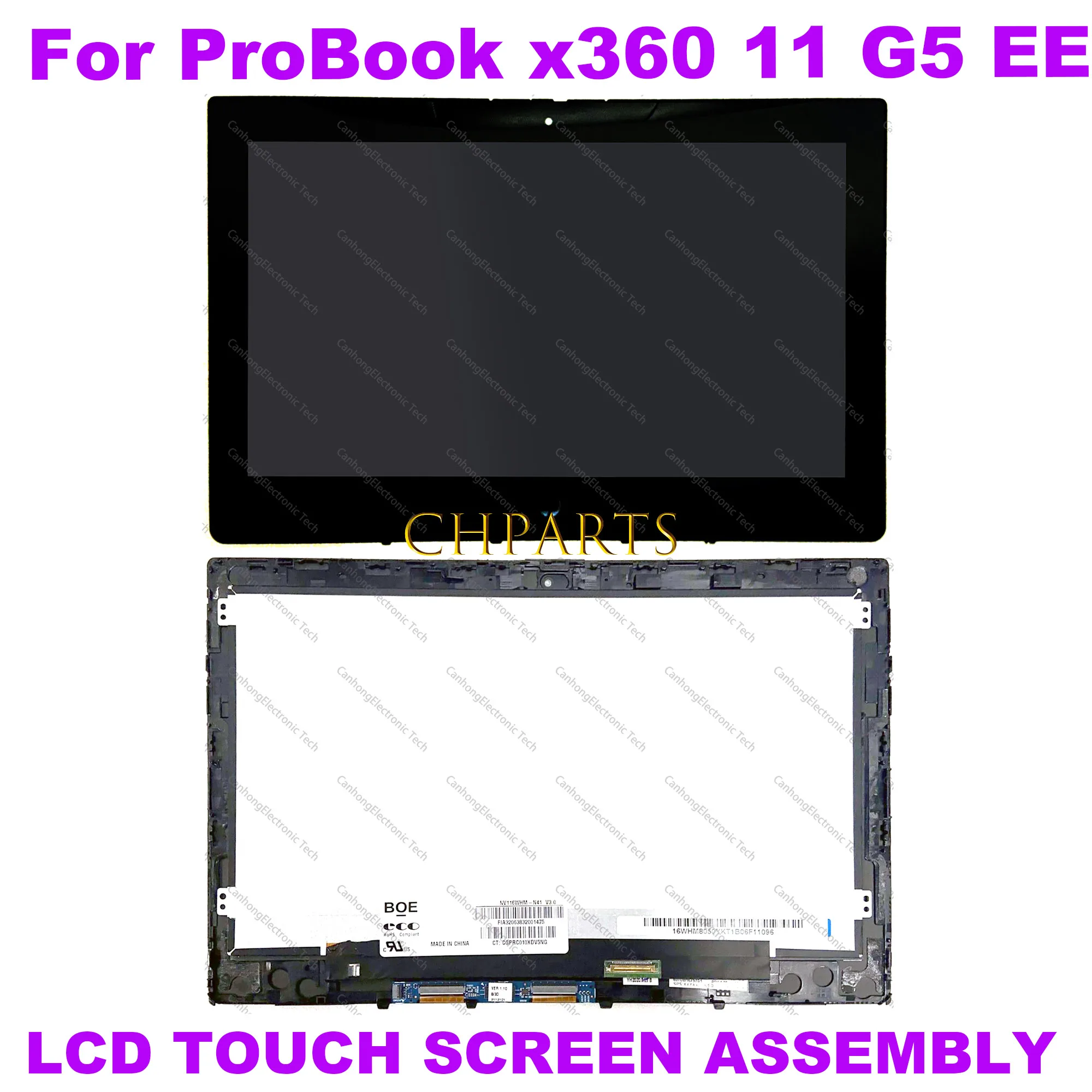 para hp Probook X360 11 g5 ee g6 g7 hd Wxga 1366×768 Display Lcd de Toque Digitador da Tela Substituição do Portátil Conjunto 11.6-polegadas