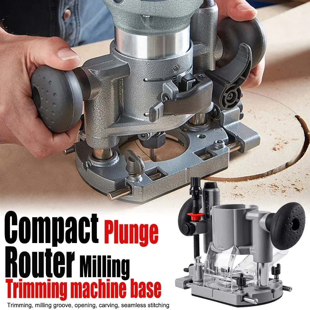 

Heavy-duty Router Fluting Trimming Base, Router Liftable Multifunctional Dustproof Base,Woodworking Trimmer Plunge Milling Base