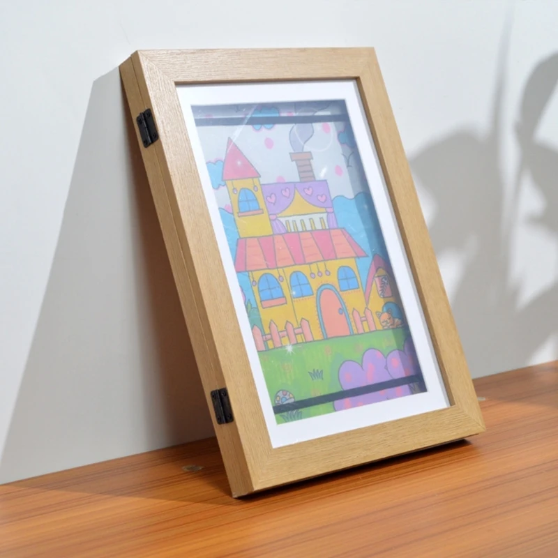 New Children Art Frame Magnetic Front Open for Change Poster Photo Drawing Paintings Pictures Kids Artwork Storage