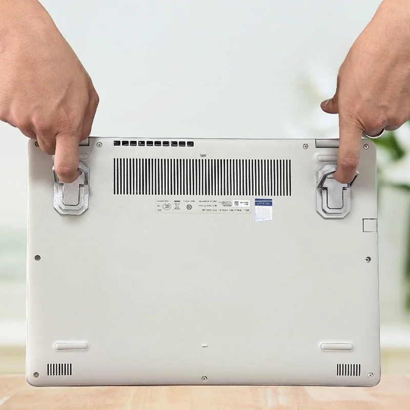 휴대용 미니 투명 3D 노트북 스탠드, 접이식 합금 냉각 키보드 지지대