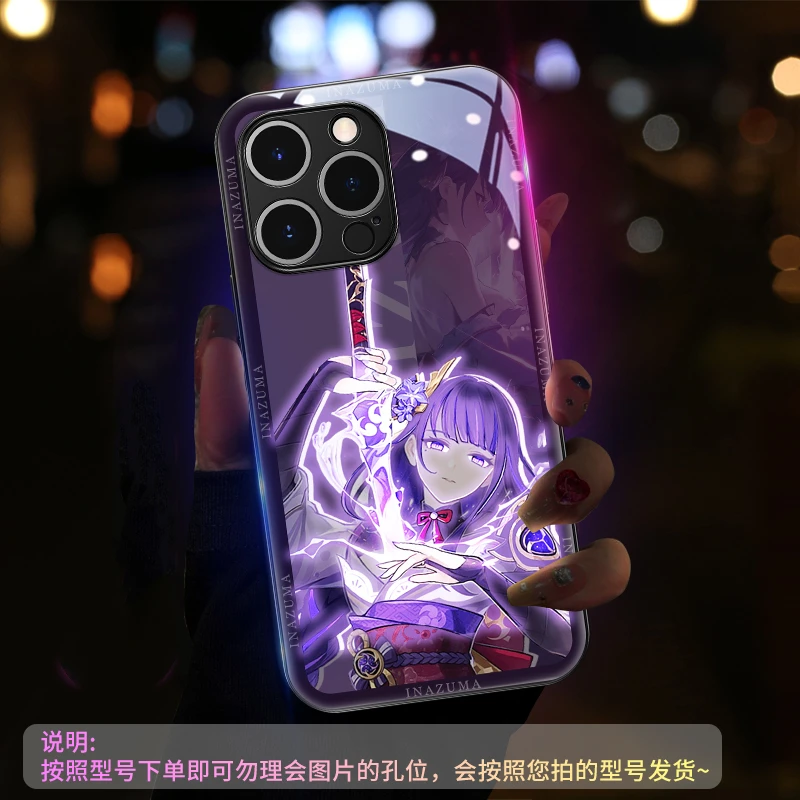 

2023 Japan Anime Call Light Glowing Led Light Up Phone Case Shell Cover For XiaoMi 11 12 12 13Pro Ultra RedMi K50 K40 Poco F3