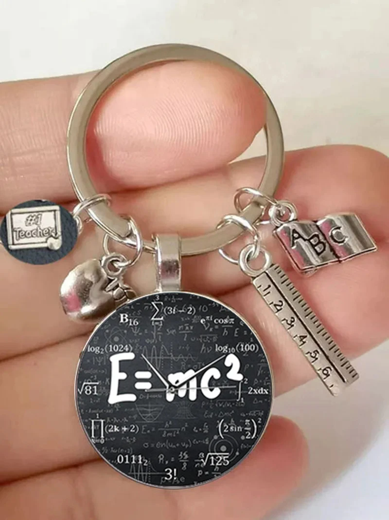 Portachiavi In Metallo Con Bussola E Righello Per Insegnanti Di Matematica Scienza Regalo Fai Da Te