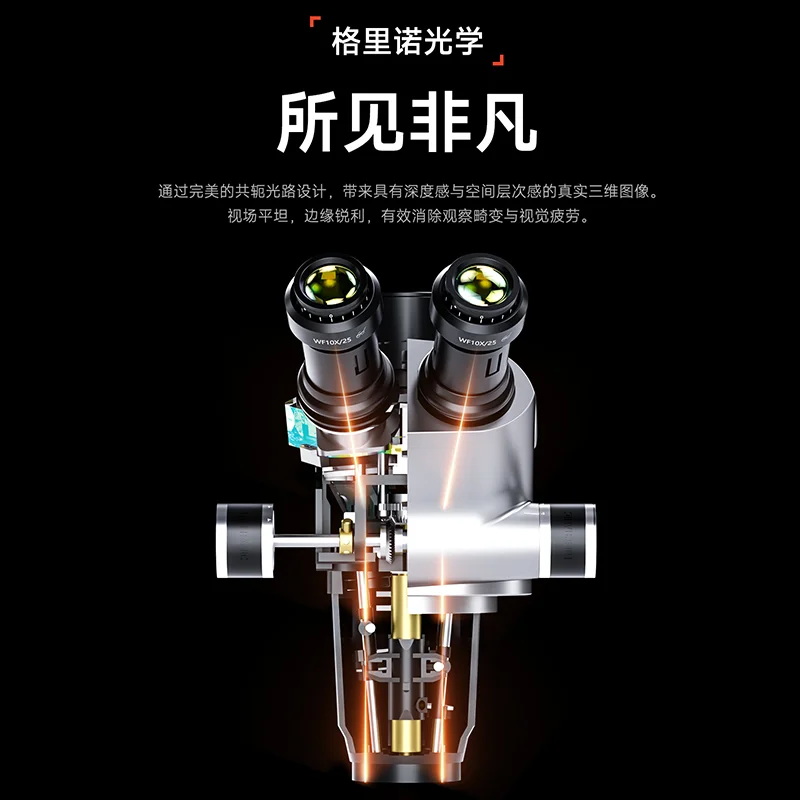 MECHANIC D67T-B11 삼안 스테레오 산업용 현미경 6.5-75X 연속 줌 WF10X25 접안렌즈 CTV 5/11 어댑터 LS5 LED 램프