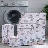 Cat Print Laundry Bag Large Capacity Foldable Storage Bags Multifunctional Distortion Protection Laundry Basket Household 1