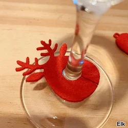 Festive Christmas and New Year Felt Cup Decoration Set - 10pcs (Elk)