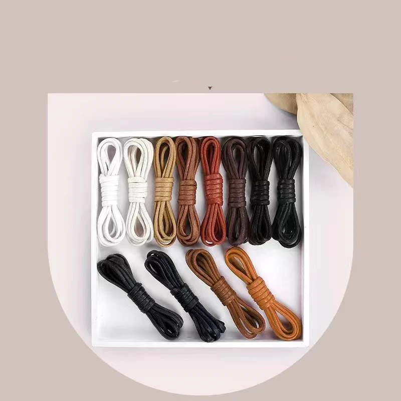 Shoe Laces Super Long Made Boots Laces Boots Tooling Leather Shoes Women's Waxed Round Rope Laces