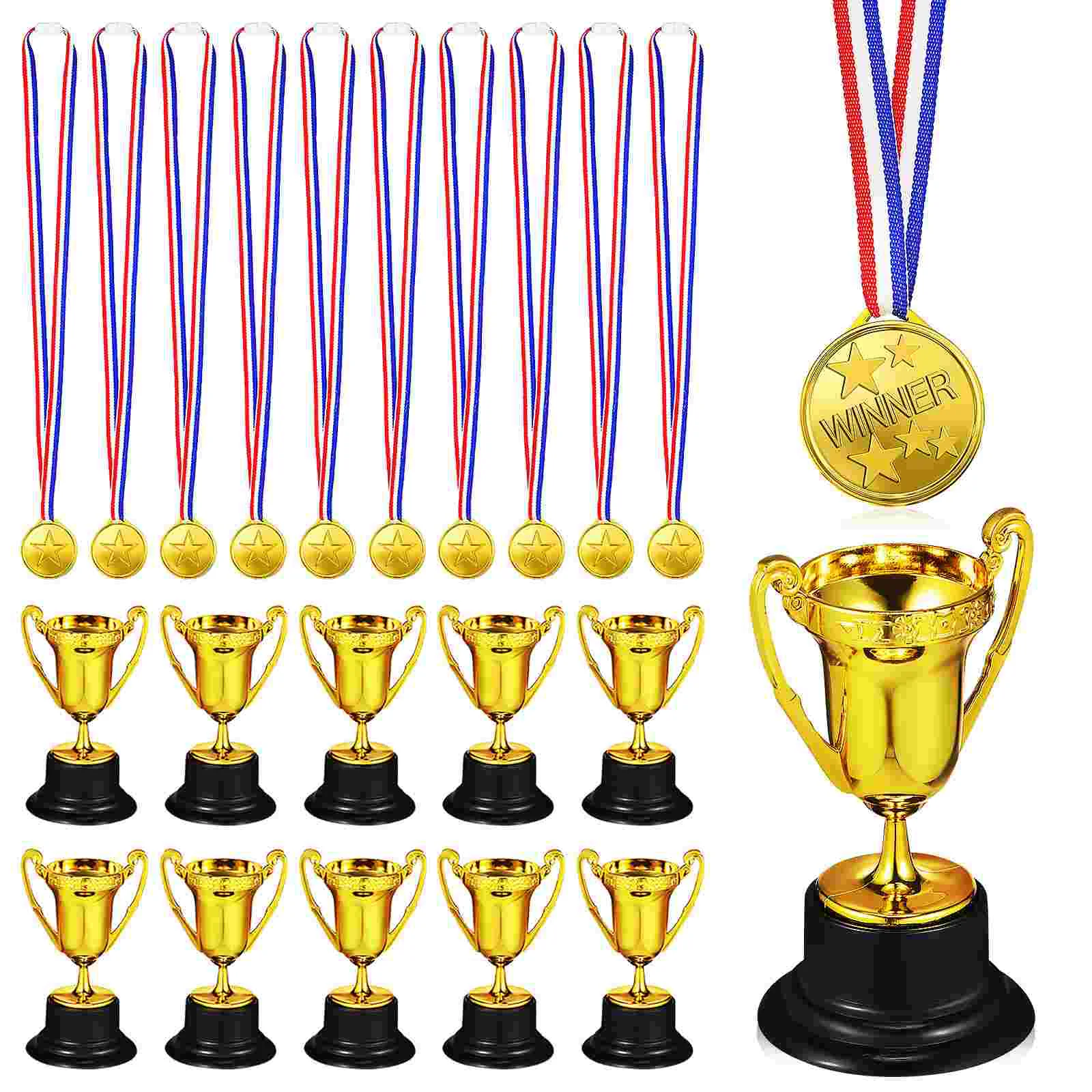 

Trophies Awards Trophy Cups Trophy Medals Set Plastic Award Trophy Plastic Trophy Cups for Rewards CompetitionsSupplies