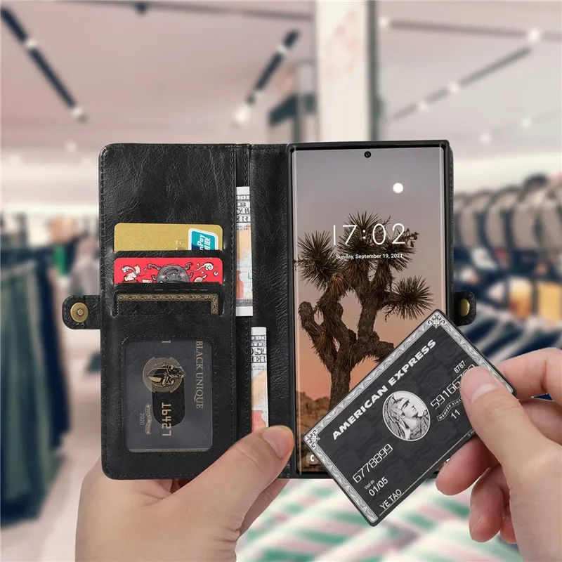 Magnetic Leather Wallet Card Phone Case For Samsung Galaxy S23 S22 S21 S20 FE S10 S9 Plus Note 20 Ultra Flip Purse Holder Cover