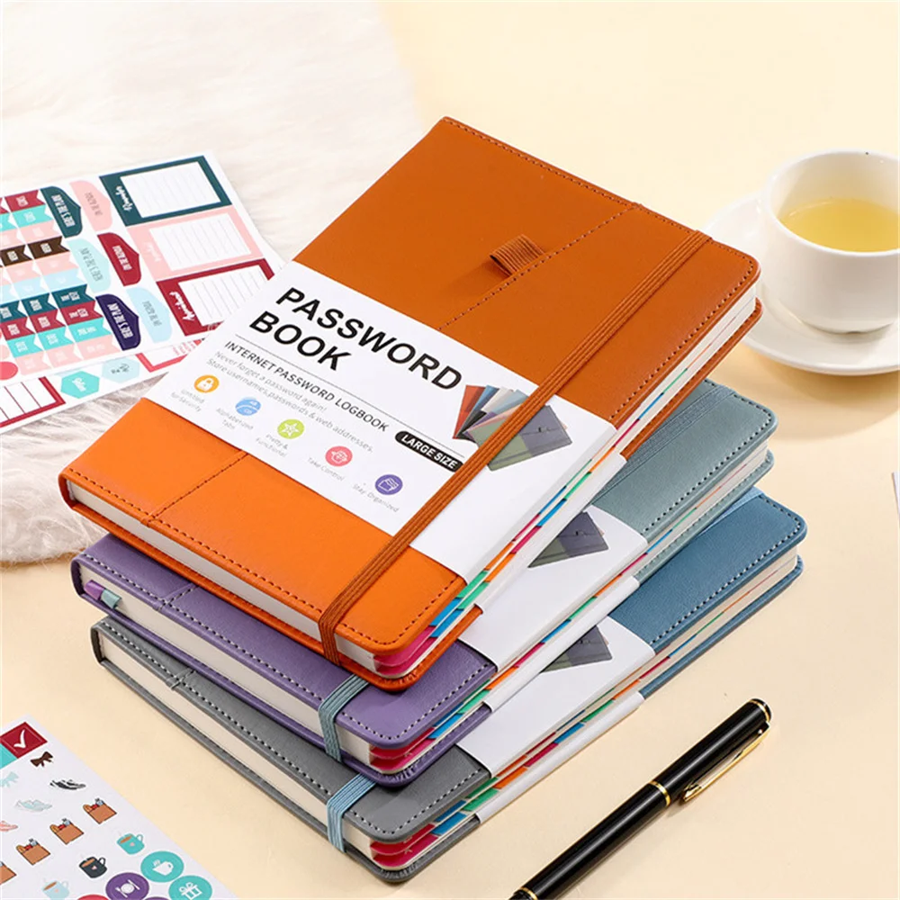 Password book A5 notebook password keeper books with alphabetical labels for computer internet address site logins laptop organizer