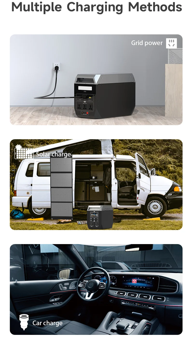 640000mAh 2000Wh 2000W LiFePO4 Battery 1200W/1000W Portable Power Station Genera