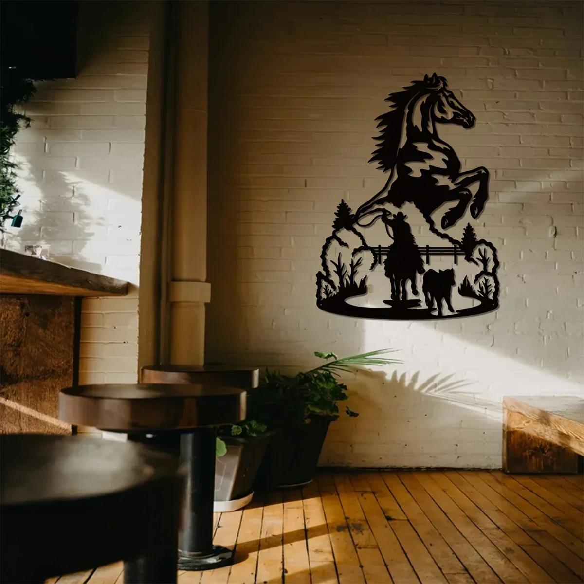 

Hello Young Horse Cowboy Metal Wall Hanging Art Cowboy Sign Decoration Room Horse Metal Home Decor Cowboy Farmhouse Decor