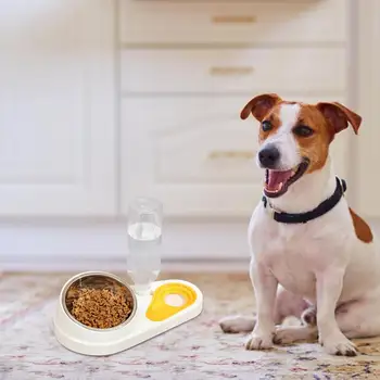 Tilted Cat Food Bowls Elevated Dog Feeder For Feeding Anti-Tip Cat Feeding Station Tilted Dog Food And Water Bowl Set For Water 6