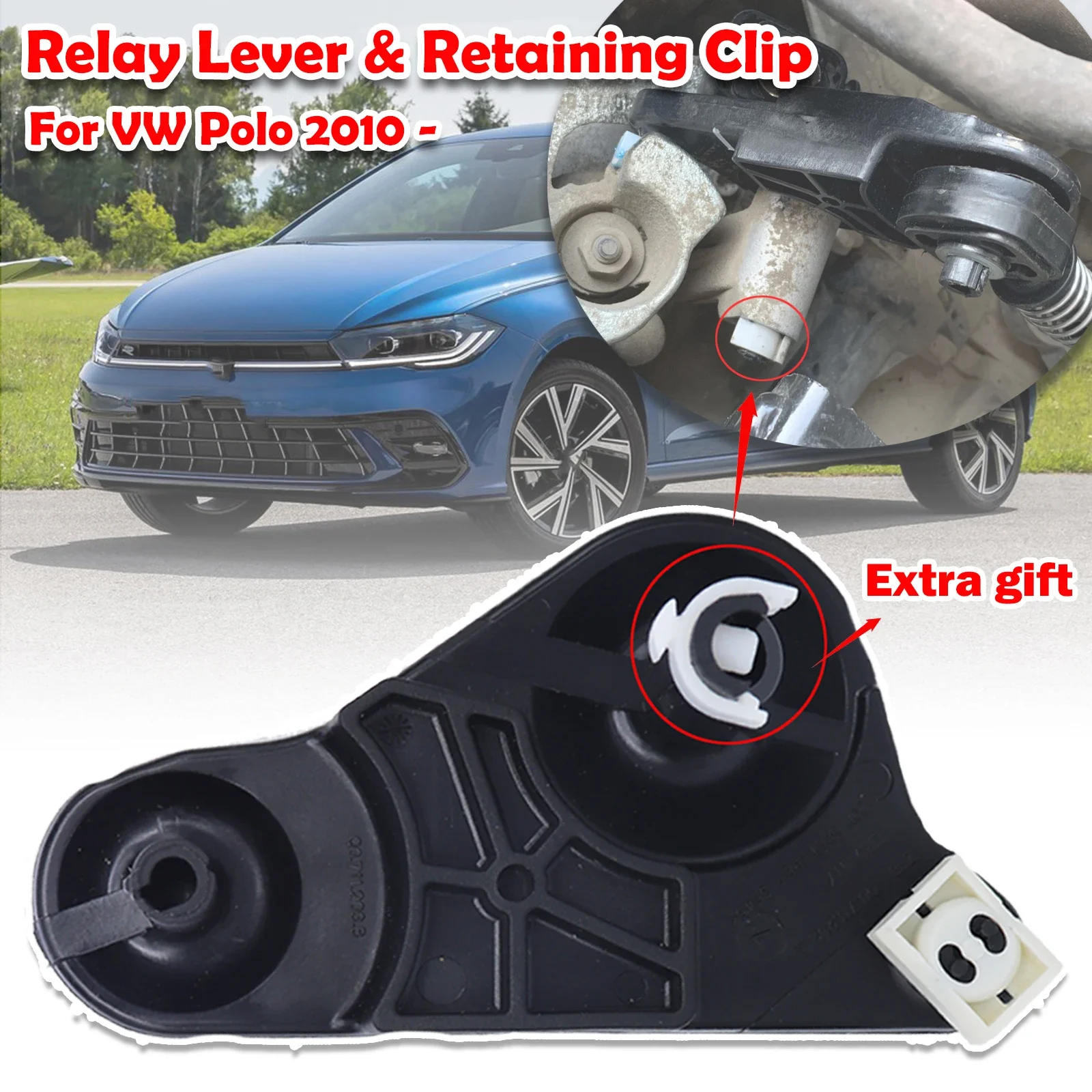 Relay Lever & Retaining Clip Manual Gearstick Shifter Selector Linkage End Bracket Replacement Part 6R0711202 For VW Polo 2010 -
