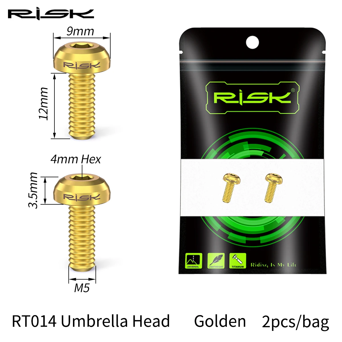 Premium Titanium Alloy Bike Water Bottle Cage Bolts - Set of 2