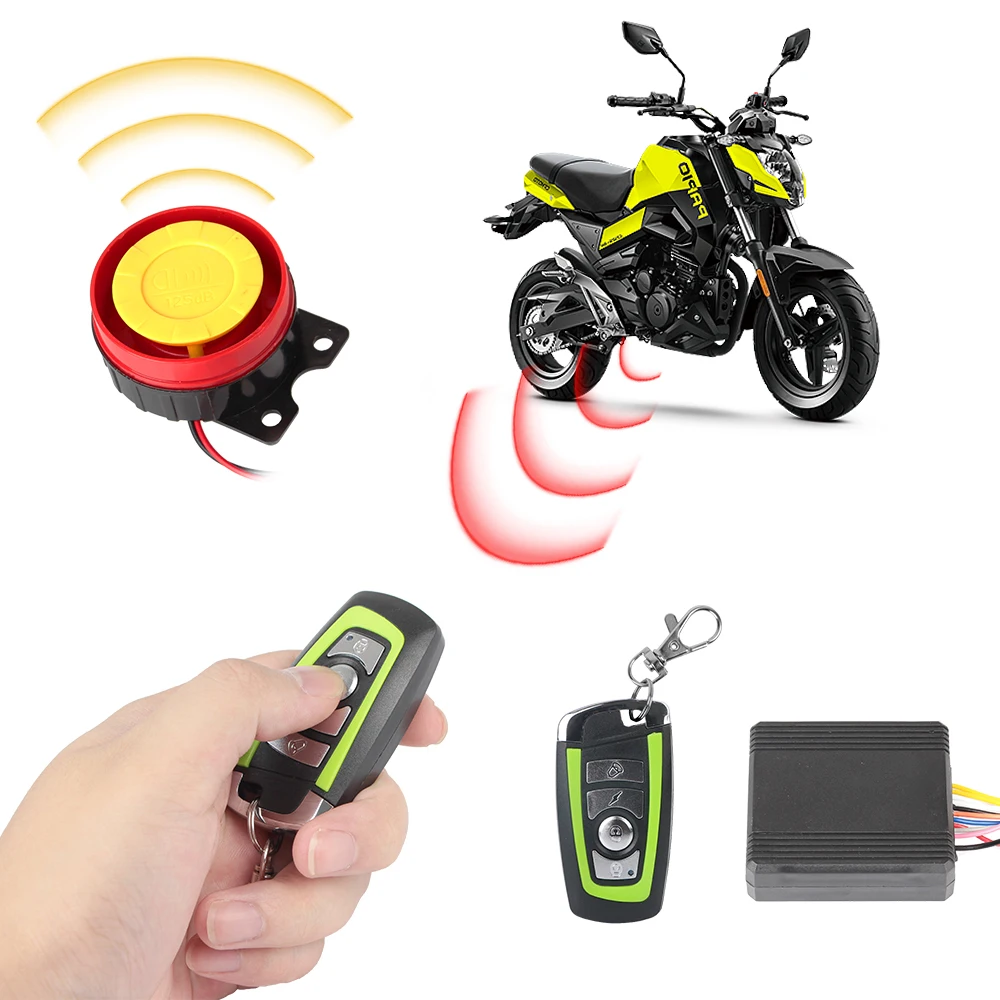 

Two-way remote control key 12V Security Alarm System Universal Anti-theft With Engine Start Motorcycle Anti-theft Alarm