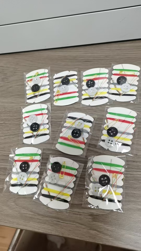 5 Packs Hotel Sewing Kit Finger Thimble Platform Needle Threader Household Portable Mini Sewing Bag