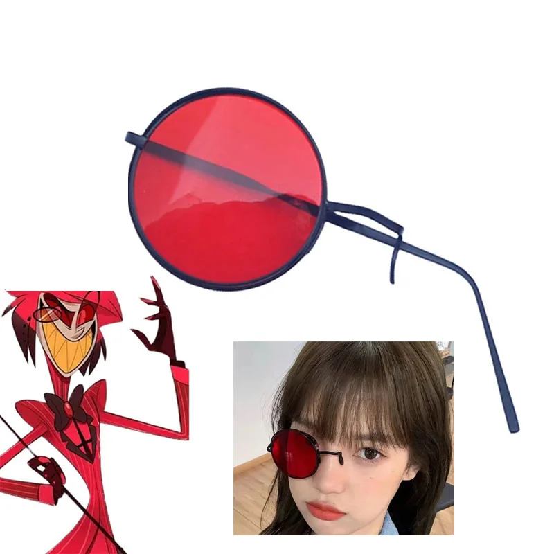 

Очки Alastor для косплея унисекс, красные Монокулярные очки в стиле ретро, плоские зеркальные модные аксессуары для Хэллоуина, карнавала