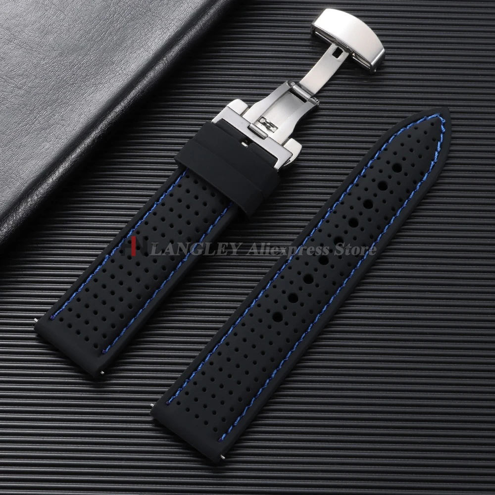 Premium Silicone Waterproof Watch Strap - Soft, Breathable Replacement Band