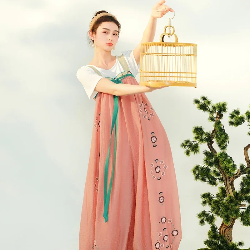 

Spring and Summer Chinese Style Embroidery Loose Casual Jumpsuit for Women