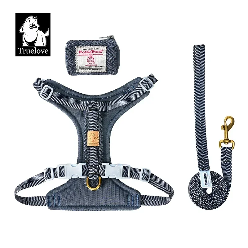 Truelove Pet Harness Guinzaglio Set Harris Tweed Tessuto No Pull Dog Vest Harness Per Walking Training Regolabile Facile Controllo Tlh2912