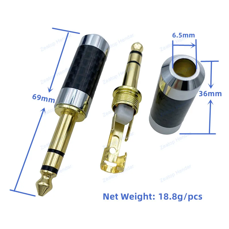 1Pcs 6.3 2 Pole Mono / 3 Pole Stereo Jack 6.35mm Audio Plug Gold-Plated 6.3MM  1/4 Inch Microphone Soldering Cable Connector - AliExpress