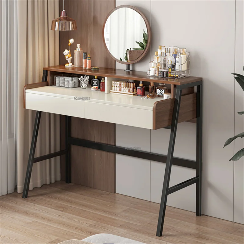 Beauty Furniture Makeup Mirror Glass Top Dressing Table Luxury Vanity Table  With Led Light - Figurines & Miniatures - AliExpress