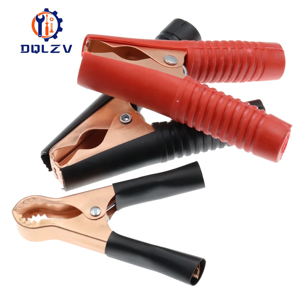 2PCS 30A 50A 100A Rot + Schwarz Krokodil Auto Caravan Van Batterie Test Blei Clips Beste Förderung Krokodilklemmen stecker – Detail 5