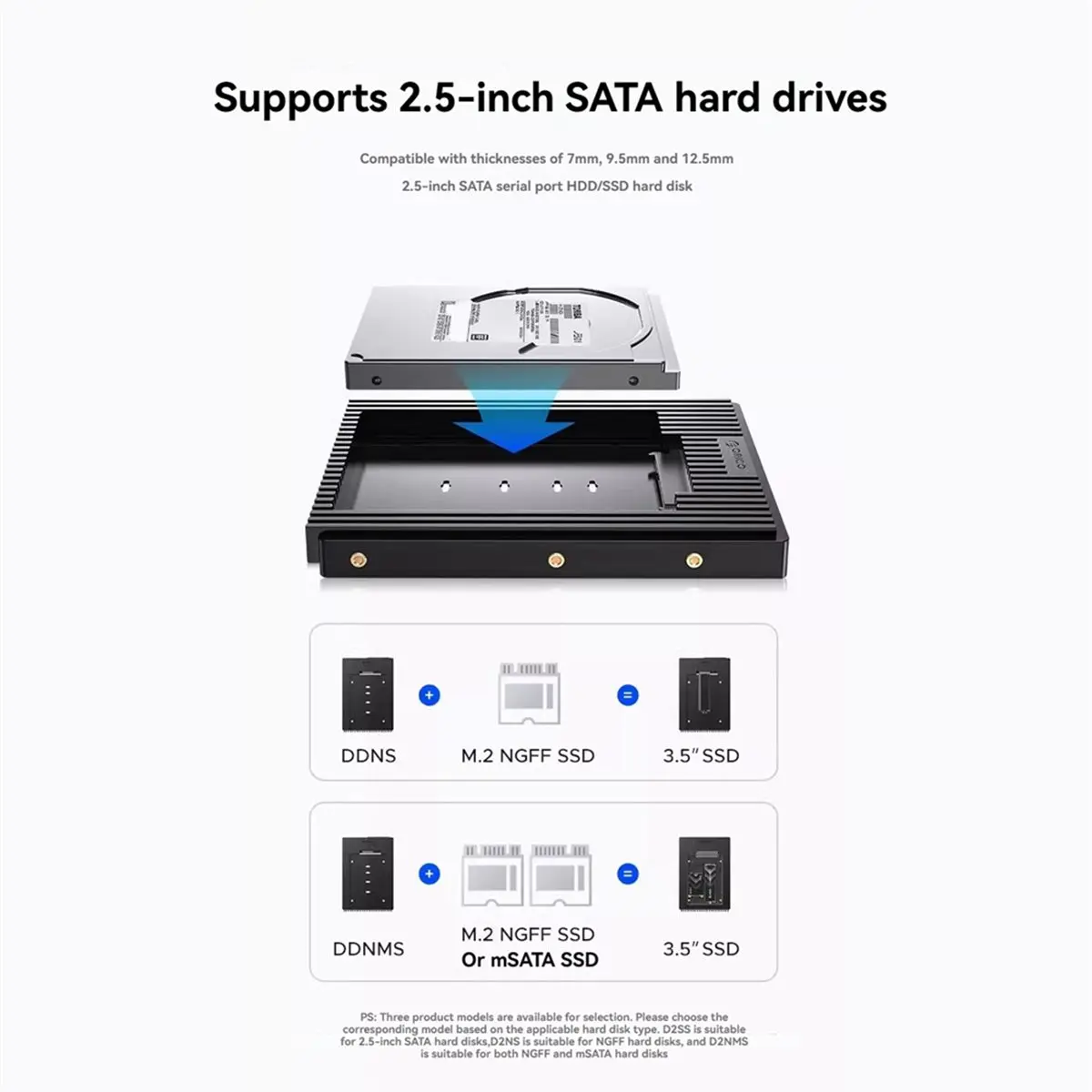 DT60 2.5인치3.5인치 하드 드라이브 인클로저 하드 드라이브 2.5인치 HDD/SSD 하드 드라이브용 6Gbps SATA 3.0 어댑터