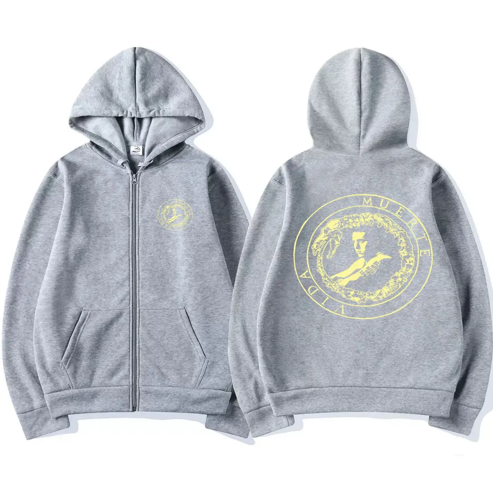 Canserbero Vida All We Need Is Love Graphic Zipper Hoodie Men Gothic Rock Zip Up Jacket Streetwear Male Hip Hop Vintage Hoodies