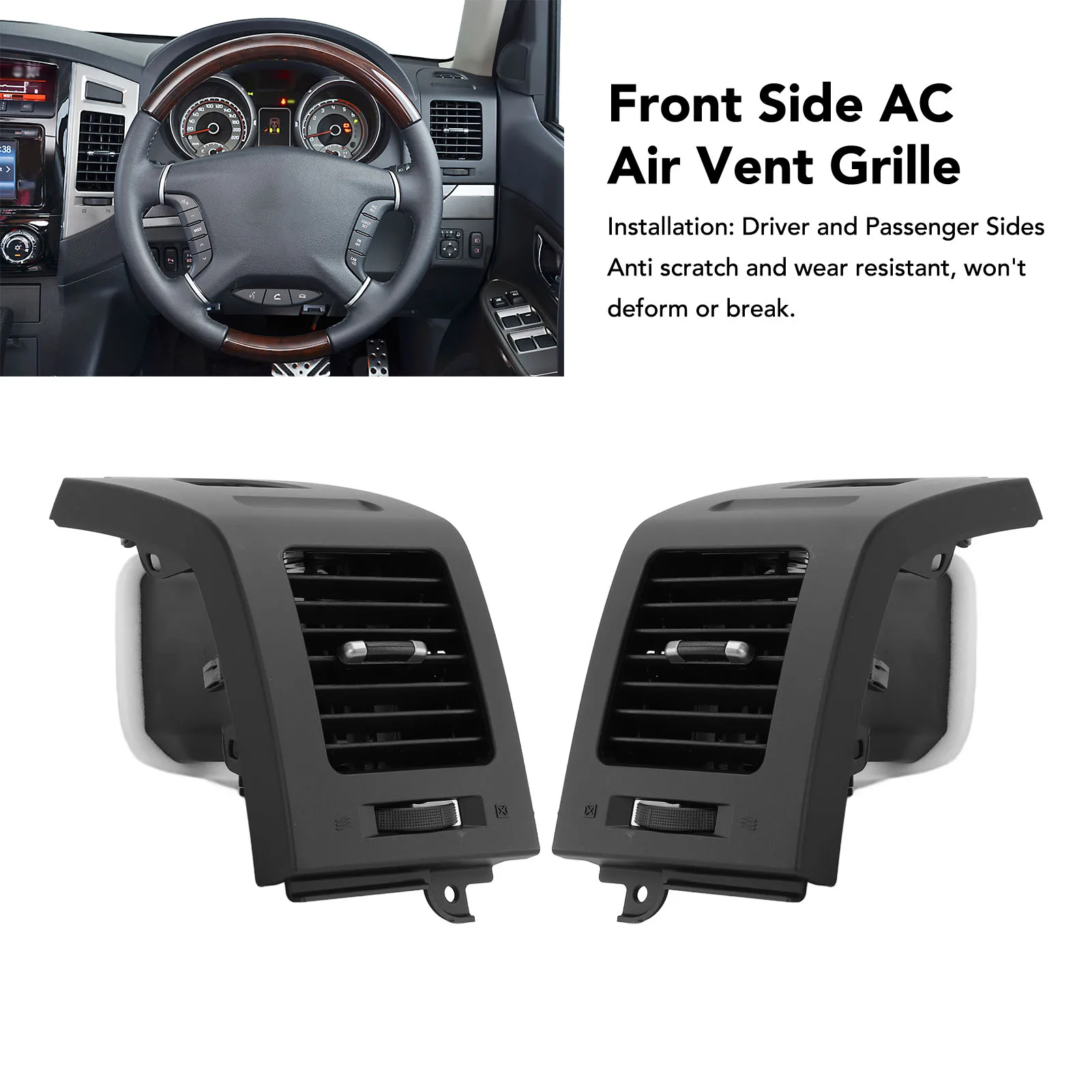 Air Conditioning Outlet Cover Car Dashboard Air Conditioning Outlet Grille Front Side AC Air Vent Outlet Grille Anti Scratch For Pajero 2006-4th Gen