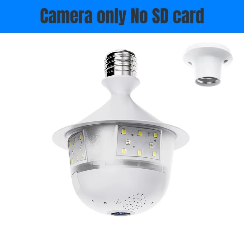 V380 プロセキュリティカメラ 3MP Wifi スポットライトカメラフルカラーナイトビジョン人間検出 IP カメラビデオ監視 E27 電球