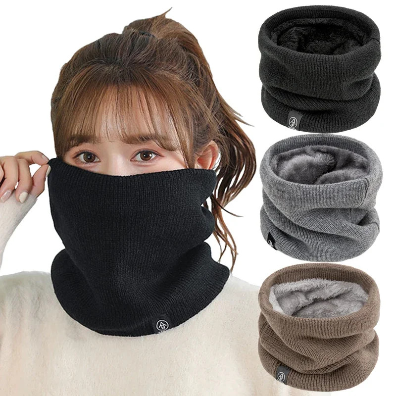 Soft Knitted Neck Warmer Sport Scarf Women Men Face Cover Winter Skating Running Warm Scarves Thick Cold-proof Collar Knitted Scarf Hiking Scarves Hiking Scarf Bandana Neck Warmer Fleece Neck Warmer