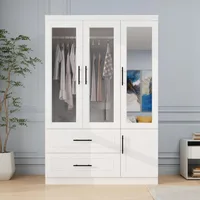 Wardrobe, Wardrobe Closet with Door, Armoire Wardrobe Closet with Mirror, Closets with Drawer for Bedroom, Armoire and Wardrobe 1