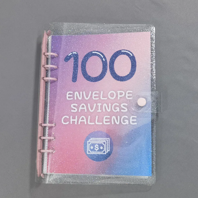 100 일 다채로운 예산안 수첩, 현금 봉투 저축, 6 구멍 바인더, 느슨한 잎 지폐 관리 수첩