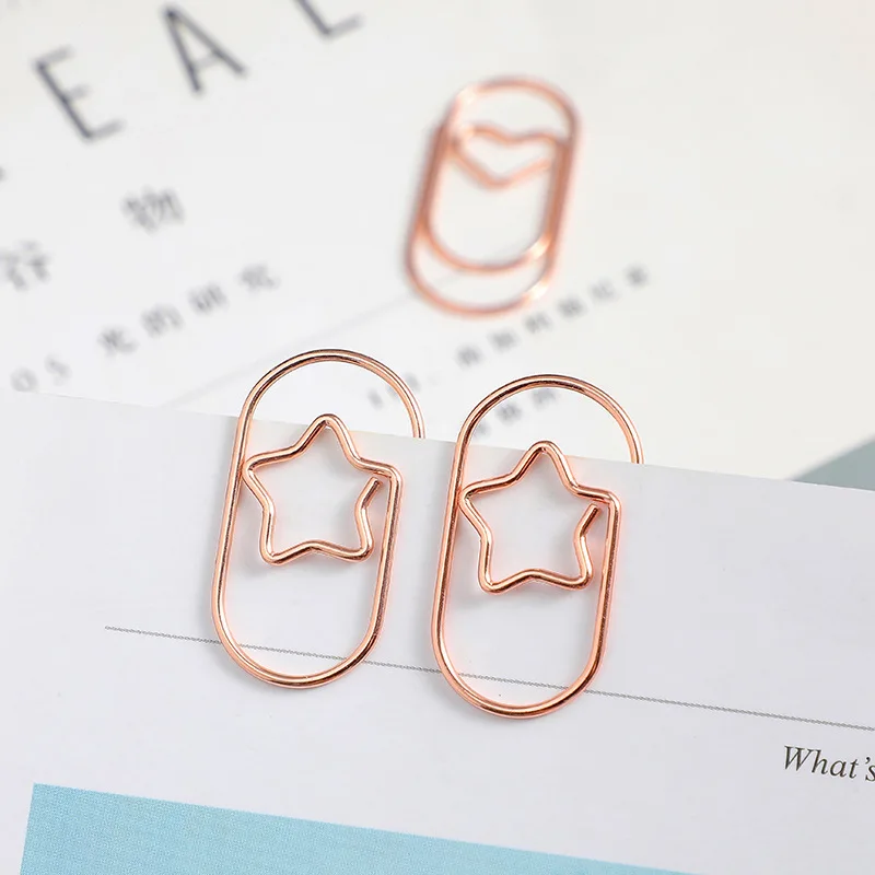 5pcs/Pack Cute Widened Large Paper Clips Fun Office Data Classification Paper Clip Metal Clips School Office Supplies