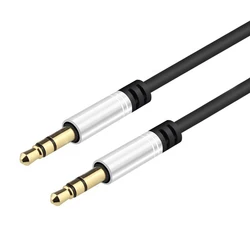 Premium Gold-Plated HiFi AUX Audio Cable for Speakers and Headphones (Silver)