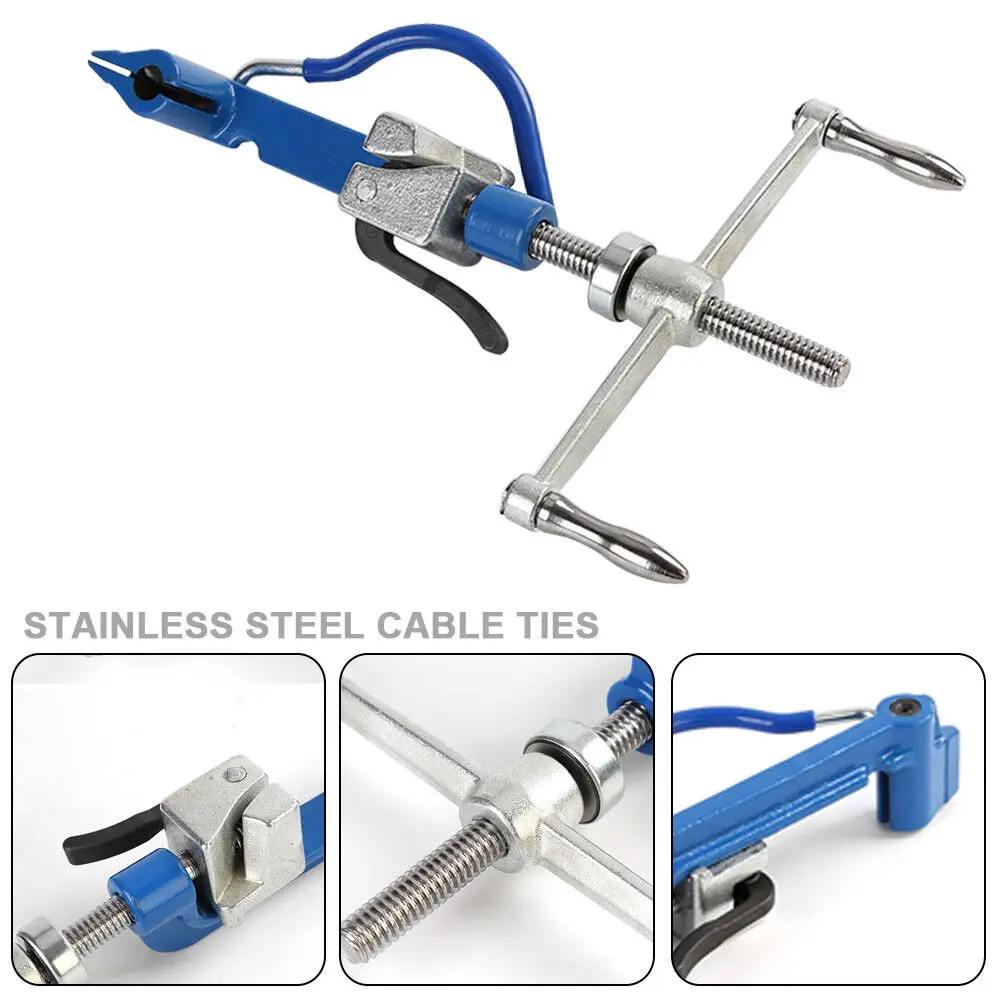 Stainless Steel Band Strapping Tool Kit Ratchet Banding Tool Screw Spiral Tensioner Pallet Packaging Metal Bander For 4.76-19mm