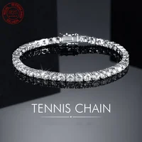 Bracelet de tennis en Zircon plaqué argent 925, or 18 carats, qualité 4A, pour hommes et femmes, personnalité de la mode, bijoux exquis, prix d'usine 1