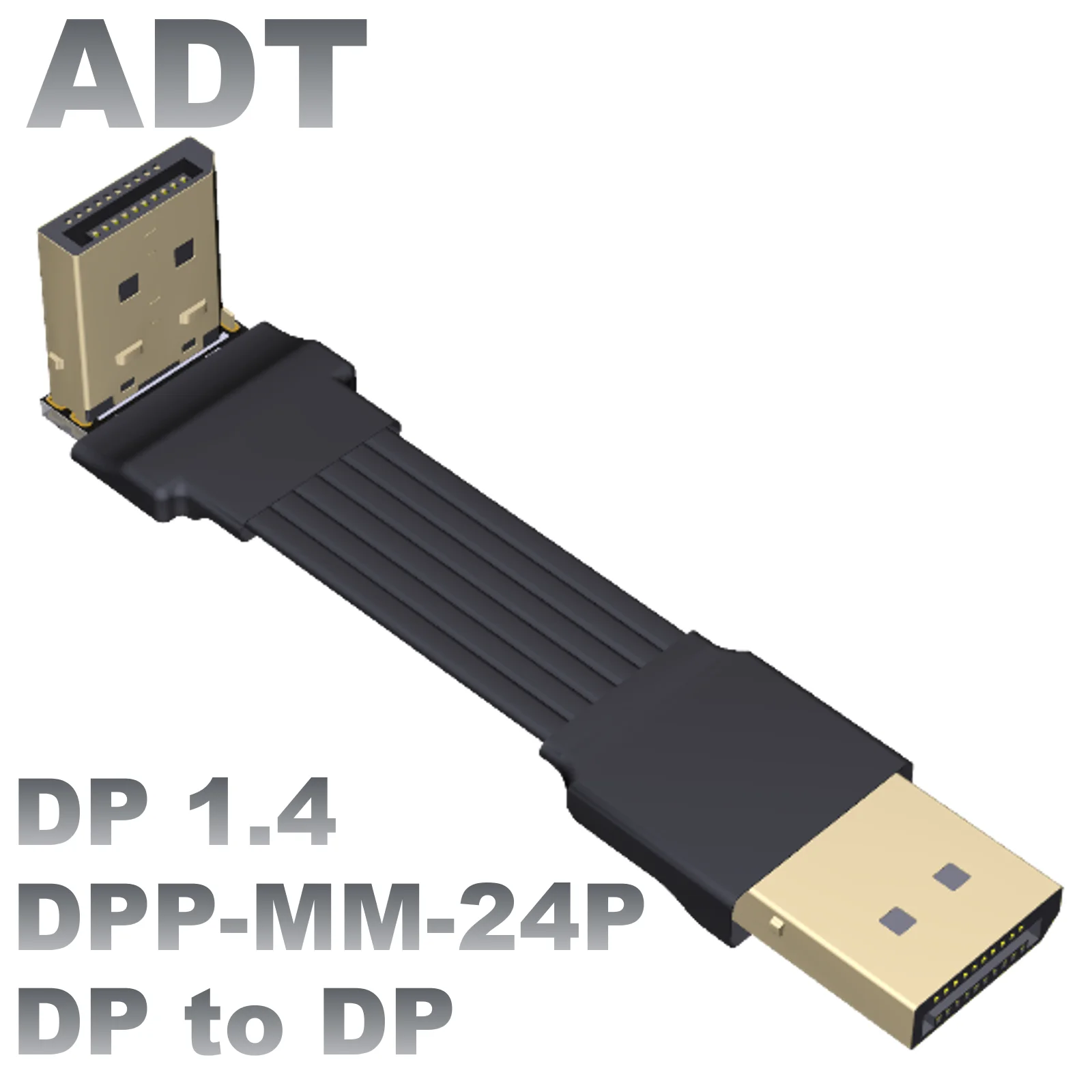 DP male-to-male extension cable displayport DP1.4 Corner connection cable ADT for flat thin soft graphics card displayport to displayport cable 1 8m hd 1080p dp male to male hd dp cable