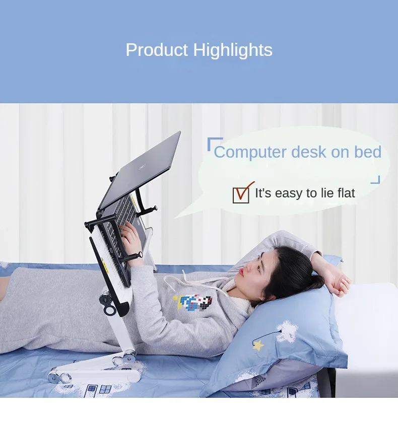 Soporte plegable para ordenador portátil, mesa perezosa para tumbarse y ver  TV, cama